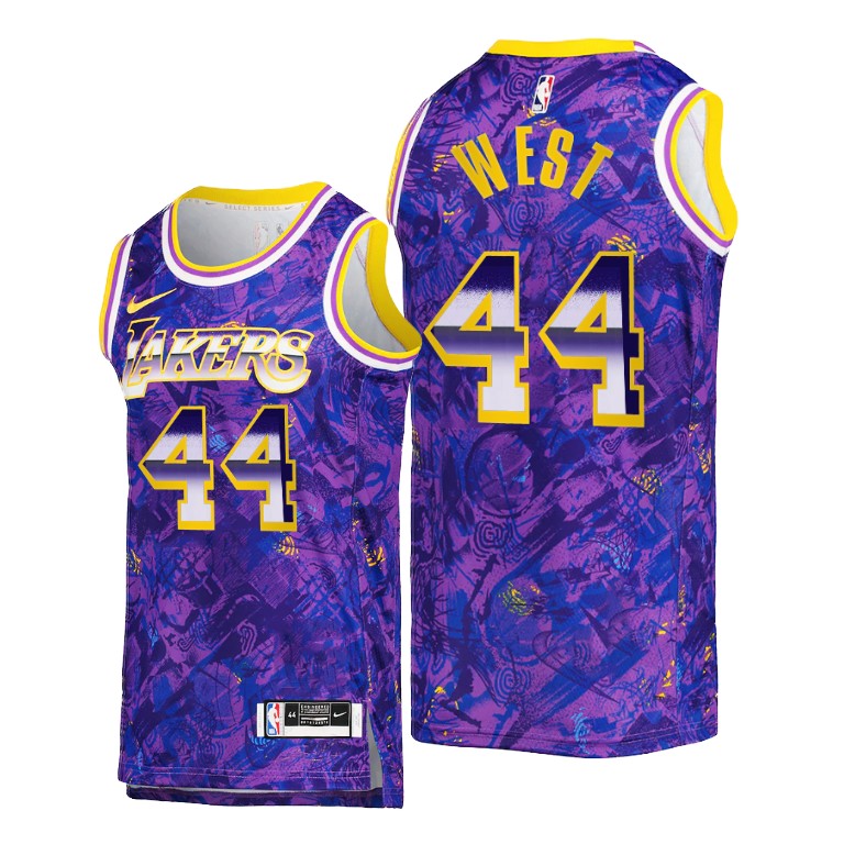 Men's Los Angeles Lakers Jerry West #44 NBA Select Series Camo Purple Basketball Jersey YNZ5383WU